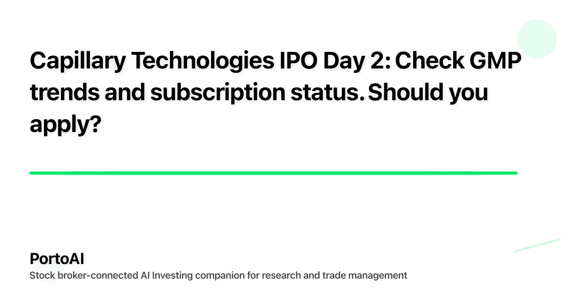 Capillary Technologies IPO Day 2: Check GMP trends and subscription status. Should you apply?