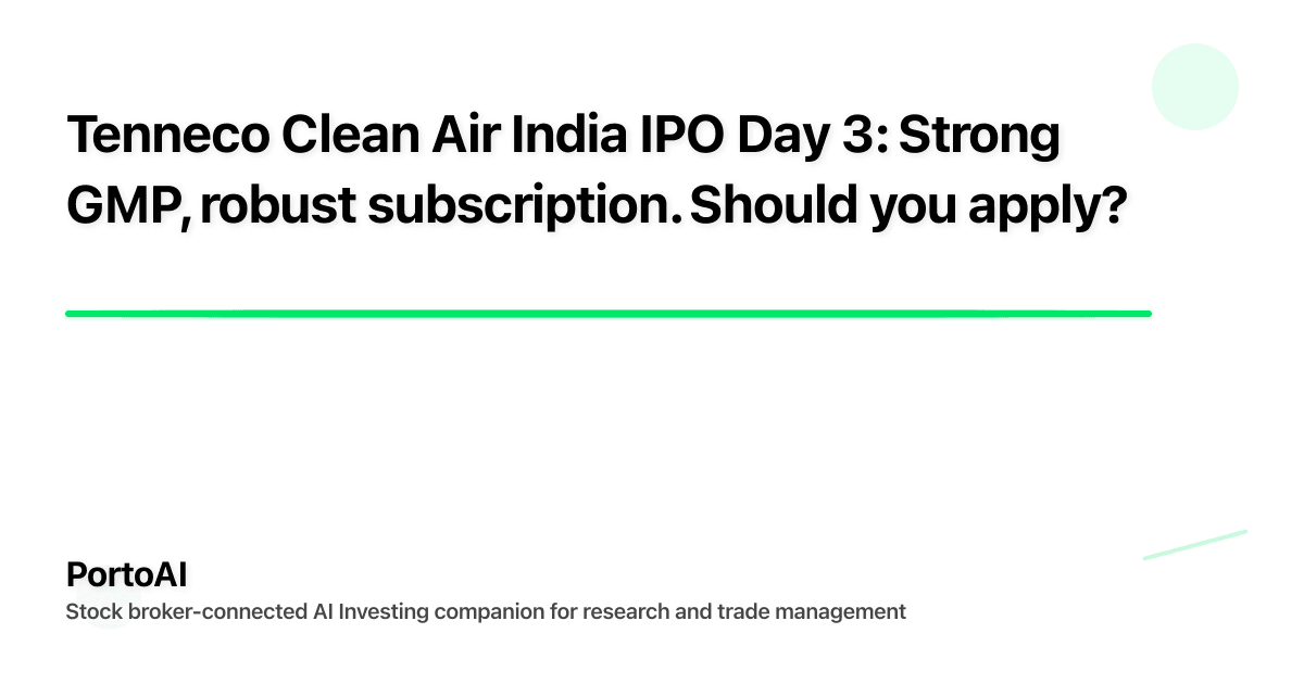 Tenneco Clean Air India IPO Day 3: Strong GMP, robust subscription. Should you apply?